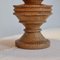 Lampada da tavolo Wabi-Sabi in legno tornito e intagliato con paralume in vimini, anni '20, Immagine 9
