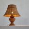 Wabi-Sabi Table Lamp in Turned and Carved Wood with Rattan Shade, 1920s 4
