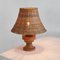Wabi-Sabi Table Lamp in Turned and Carved Wood with Rattan Shade, 1920s 8