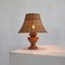 Wabi-Sabi Table Lamp in Turned and Carved Wood with Rattan Shade, 1920s 2