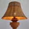 Wabi-Sabi Table Lamp in Turned and Carved Wood with Rattan Shade, 1920s 6