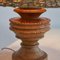 Lampada da tavolo Wabi-Sabi in legno tornito e intagliato con paralume in vimini, anni '20, Immagine 3