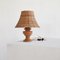 Wabi-Sabi Table Lamp in Turned and Carved Wood with Rattan Shade, 1920s 11