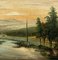 Riverside Landscape, Oil on Canvas, 19th Century, Framed 9