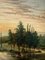 Paisaje ribereño, óleo sobre lienzo, del siglo XIX, enmarcado, Imagen 8