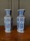 Japanese Hexagonal Blue Background Vases with Cut Sides, Set of 2 1