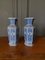 Japanese Hexagonal Blue Background Vases with Cut Sides, Set of 2 2