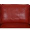 Sofá de tres plazas modelo 2213 de cuero rojo de Børge Mogensen, años 90, Imagen 6