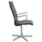 Oxford Chair in Black Leather by Arne Jacobsen 2