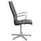 Oxford Chair in Black Leather by Arne Jacobsen, Image 2