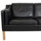 Model 2212 2-Seater Sofa in Black Leather by Børge Mogensen, 2007, Image 2