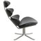 Corona Stuhl aus schwarzem Leder von Poul Volther, 2000er 2