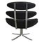 Corona Stuhl aus schwarzem Leder von Poul Volther, 2000er 3