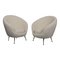 Mid-Century Italian Egg Shape Chairs in Alpaca Wool and Velvet, 1950s, Set of 2 1
