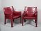 Italian Model 414 Cab Chairs in Red Leather by Mario Bellini for Cassina, 1980s, Set of 2, Image 5