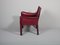 Italienische Modell 414 Cab Chairs aus rotem Leder von Mario Bellini für Cassina, 1980er, 2er Set 8