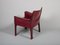 Italian Model 414 Cab Chairs in Red Leather by Mario Bellini for Cassina, 1980s, Set of 2 9