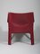 Italian Model 414 Cab Chairs in Red Leather by Mario Bellini for Cassina, 1980s, Set of 2 10