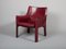 Italienische Modell 414 Cab Chairs aus rotem Leder von Mario Bellini für Cassina, 1980er, 2er Set 7