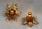 French Gilded Tole Flush Mount Ceiling or Wall Lights, 1980s, Set of 2 5