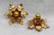 French Gilded Tole Flush Mount Ceiling or Wall Lights, 1980s, Set of 2, Image 1