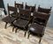 19th Century Medieval Chairs in Wood and Leather, Set of 6 5