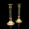 Antique English Ecclesiastical Brass Candlesticks, 1890s, Set of 2 2