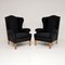 Fauteuils Antiques avec Dossier à Oreilles de Hille, 1920s, Set de 2 1