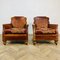 Vintage French Leather Club Chairs, 1920s, Set of 2, Image 1