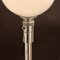 French Art Deco Opaline Glass Table Lamp in Chromed Metal from Mazda, 1930s, Image 4