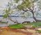 Alfejs Bromults, Daugava River, 1950, Oil on Cardboard, Image 3