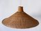 Große Mid-Century Modern Wicker Pulley Hängelampe, Skandinavien, 1960er 16