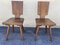 Brutalist Solid Oak Chalet Chairs, 1960s, Set of 2 1