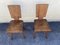 Brutalist Solid Oak Chalet Chairs, 1960s, Set of 2 3