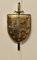 Arts and Crafts Wall Hanging Brass Shield with Sword, 1930s, Image 6