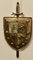 Arts and Crafts Wall Hanging Brass Shield with Sword, 1930s 1