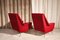 Chaises Vintage Rouges, 1950s, Set de 2 3