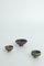 Kleine skandinavische Moderne Mid-Century Sammlerschalen aus Braunem Steingut von John Andersson für Höganäs Ceramics, 1950er, 3er Set 3