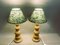 Portuguese Ceramic Table Lamps with Green Paper Lampshades, 1970s, Set of 2, Image 6