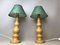 Portugiesische Tischlampen aus Keramik mit Lampenschirmen aus Grünem Papier, 1970er, 2er Set 4