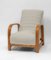 English Art Deco Lounge Chair in Wool Fabric, 1930s 2