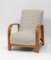 English Art Deco Lounge Chair in Wool Fabric, 1930s, Image 2