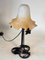 French Art Deco Table Lamp in Hammered Iron and Glass Paste, France, 1920s 9