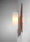 Lampada da parete in vetro acrilico, tubo in teak e ottone di Arlus, anni '60, Immagine 5