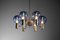 Scandinavian Swedish Blue Chrome Patricia Chandelier attributed to Hans Agne Jakobsson, 1960s, Image 5