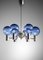 Scandinavian Swedish Blue Chrome Patricia Chandelier attributed to Hans Agne Jakobsson, 1960s, Image 9