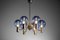 Scandinavian Swedish Blue Chrome Patricia Chandelier attributed to Hans Agne Jakobsson, 1960s, Image 7