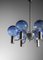 Scandinavian Swedish Blue Chrome Patricia Chandelier attributed to Hans Agne Jakobsson, 1960s, Image 3