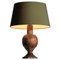 Brutalist French Folk Art Table Lamp in Burnt Wood, 1960s 1