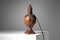 Brutalist French Folk Art Table Lamp in Burnt Wood, 1960s 6